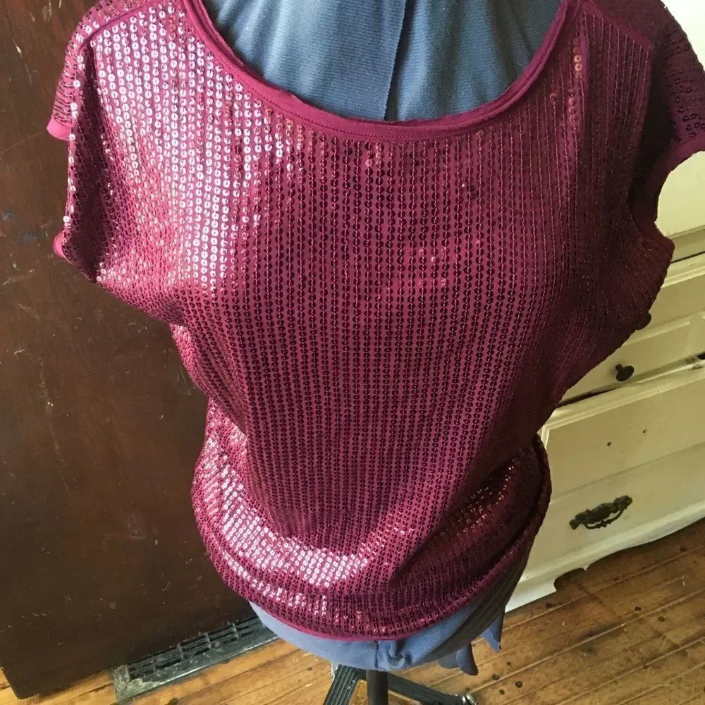 Tommy Bahamas NWT Casey Sequin Bordeaux blouse